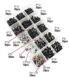 500 piece Assorted Hardware kit (M3 / M4 / Screws / Nuts)