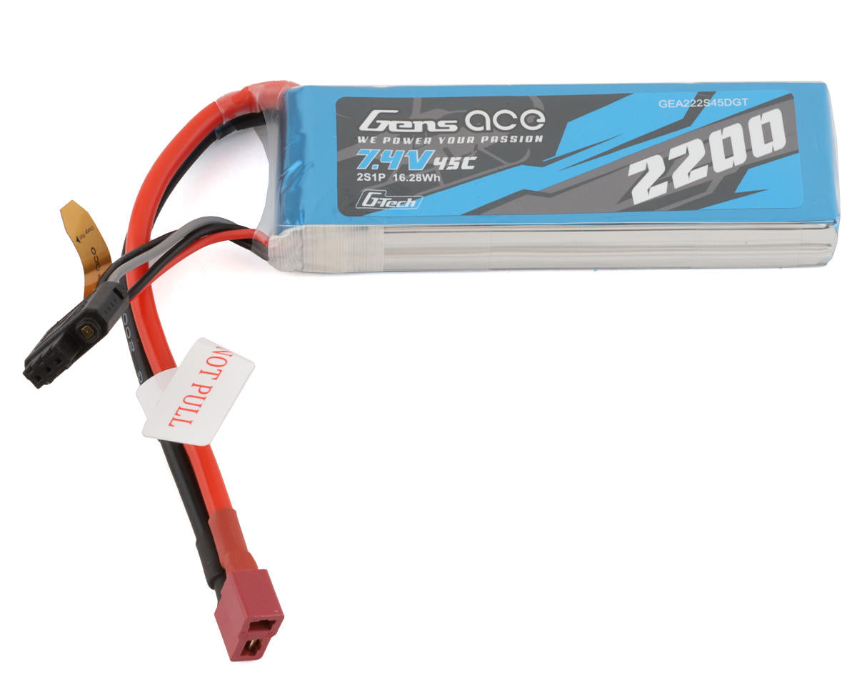 2S G-Tech Smart LiPo Battery 45C (7.4V/2200mAh) w/T-Style Connector