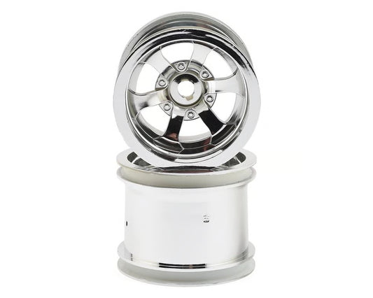 HPI Scorch 6-Spoke 2.2 Truck Wheels (2) (Shiny Chrome) w/Universal Adapter