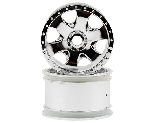 HPI Warlock Spoked Standard Offset 17mm Monster Truck Wheels (2) (Chrome)