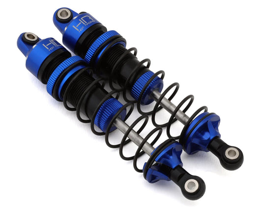Hot Racing 87mm Pre-Assembled Aluminum Threaded Shocks for Traxxas® Mini Maxx® (Blue) (2)