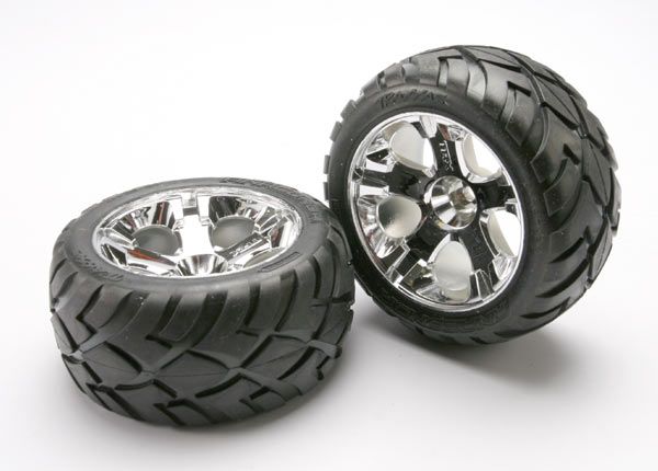 5577R 2.8" Anaconda Tires on All Star Wheels (Chrome) (2wd Nitro Front) (2)