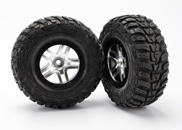 5882R Slash Front Tires, Kumho Tread, Split Spoke wheels (S1 compound, satin chrome)