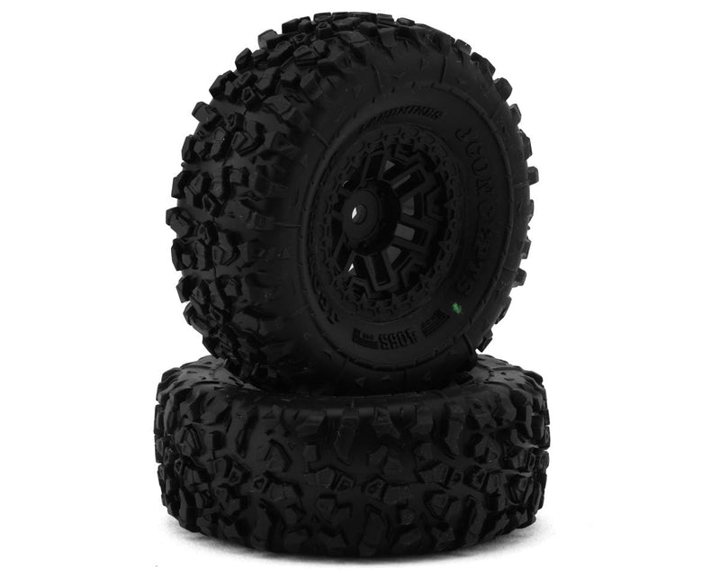 Landmines 1.0" Pre-Mounted Tires w/Shuttle Wheels (2) (2.25”) (TRX-4M) (Green)