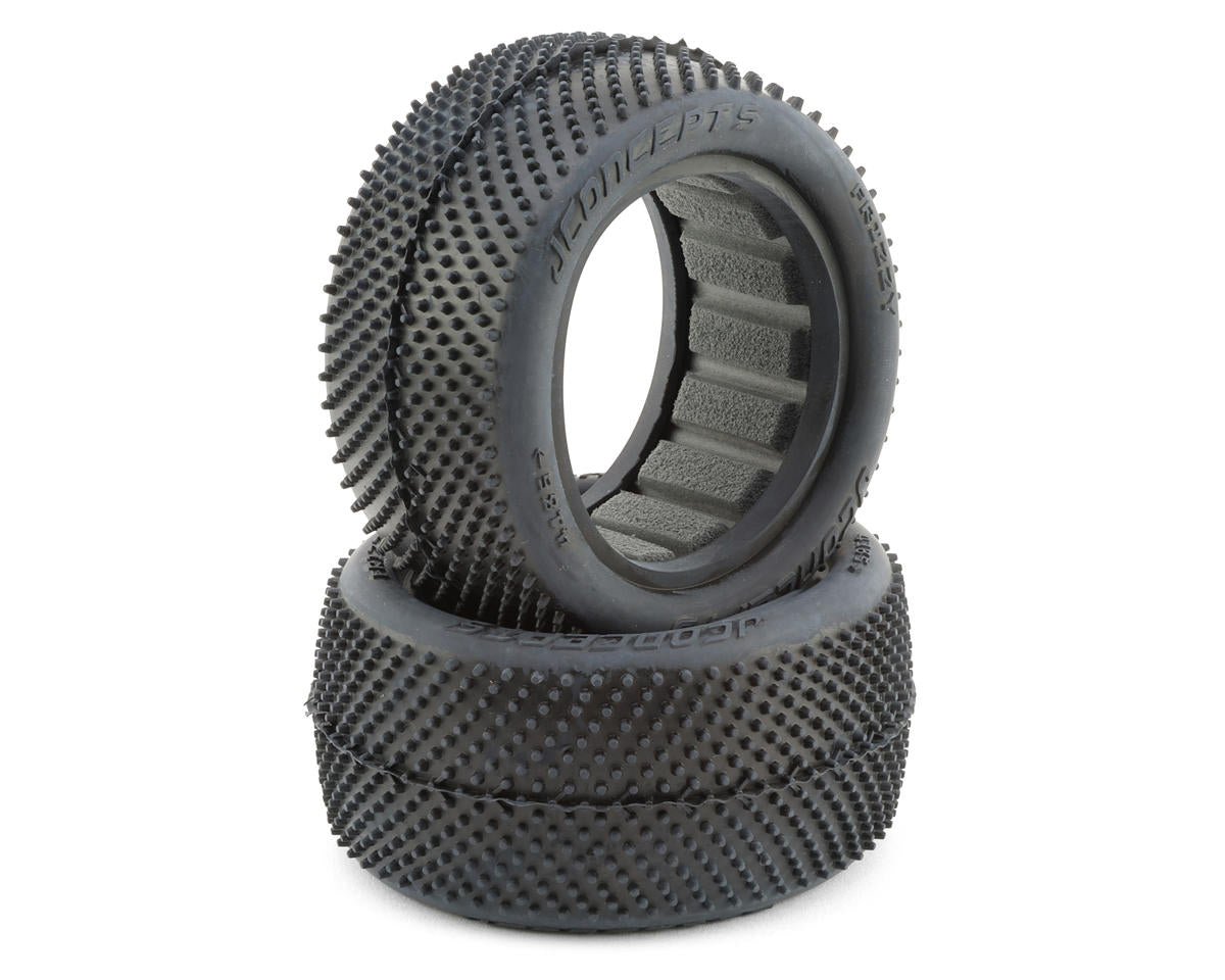 JConcepts Frizzy 2.2 inch rear buggy tires, green compound, pair