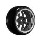 14 Spoke Matte Black 1/10 Mounted Drift Tires - LOULNHA562T
