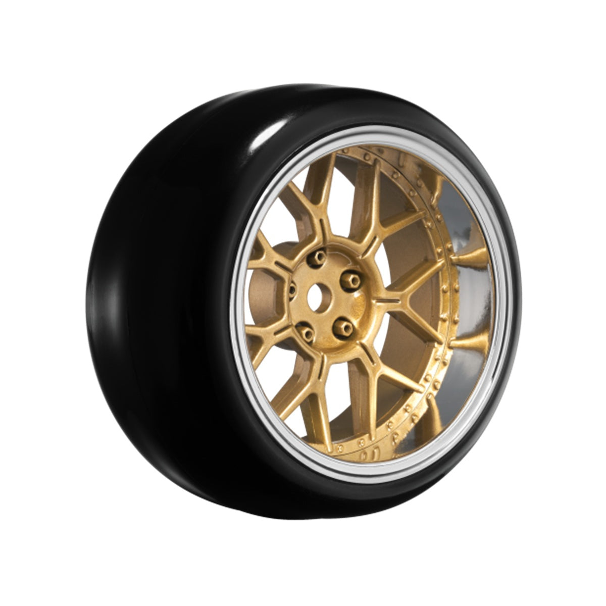 14 Spoke Bronze 1/10 Mounted Drift Tires - LOULNHA568T