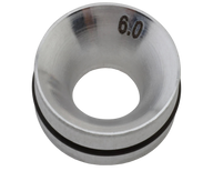 Metallic ring with '6.0' marking on a white background