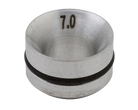 Metal ring with a black band and '7.0' marking on a white background