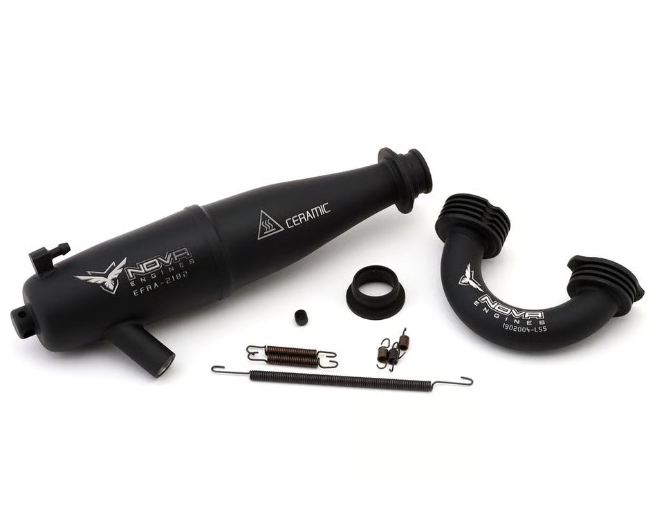 Nova Engines Kombo Off-Road Black Ceramic Coated Tuned Pipe w/Manifold (EFRA 2182) (55mm)
