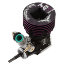 A Nova Engines T6R EVO .24 6-Port Off-Road Nitro Engine with black and pink detailing.