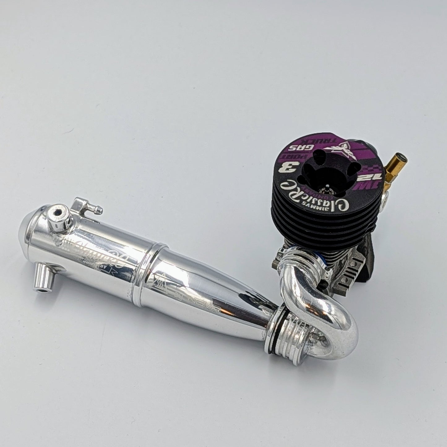 JW12 3-Port .12 Engine + Classic Tuned Pipe Combo - 1/10 Stadium Truck