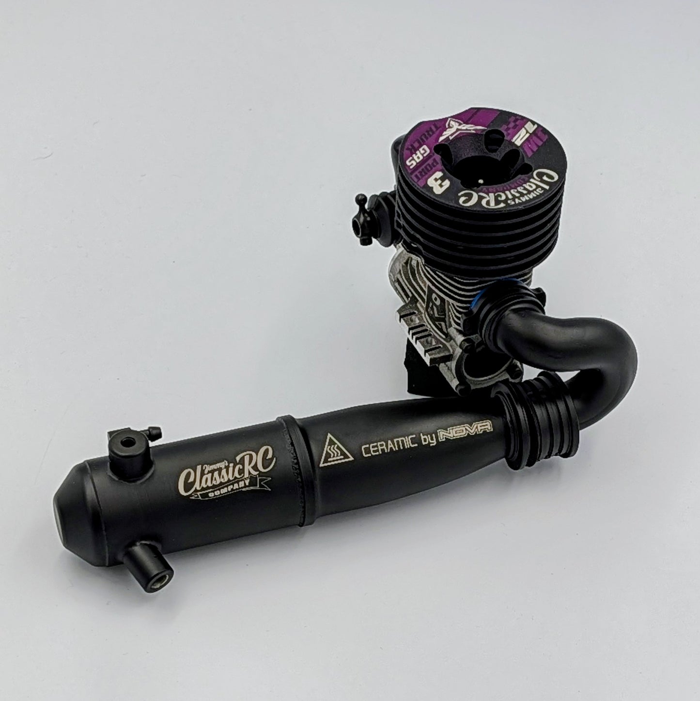 JW12 3-Port .12 Engine + Classic Tuned Pipe Combo - 1/10 Stadium Truck