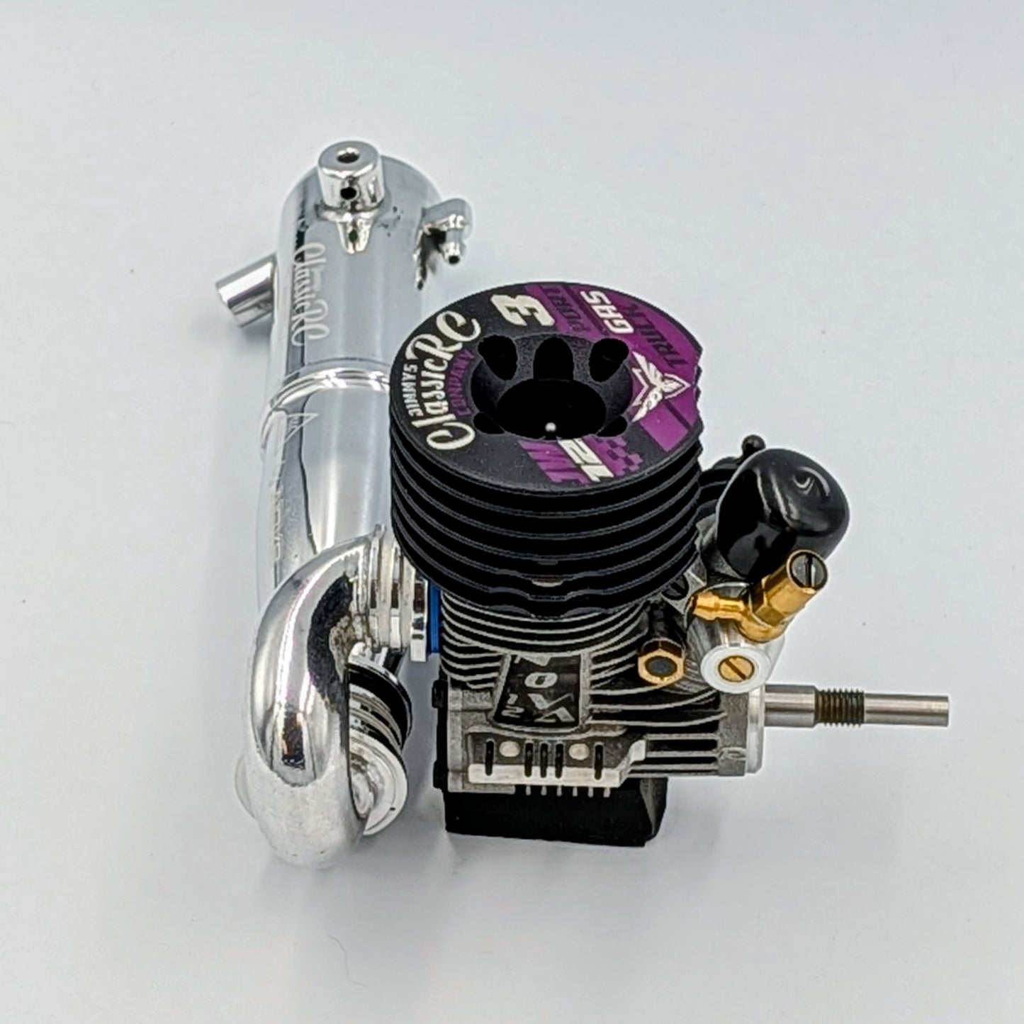 JW12 3-Port .12 Engine + Classic Tuned Pipe Combo - 1/10 Stadium Truck