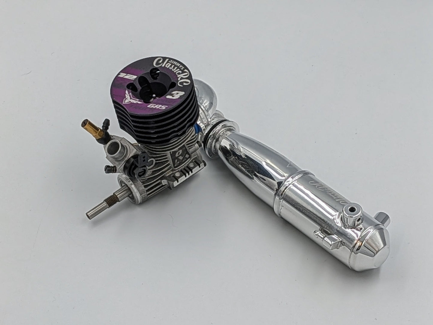 JW12 3-Port .12 Engine + Classic Tuned Pipe Combo - 1/10 Stadium Truck