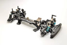 Mechanical chassis of a model car on a white background