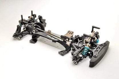 Mechanical chassis of a model car on a white background