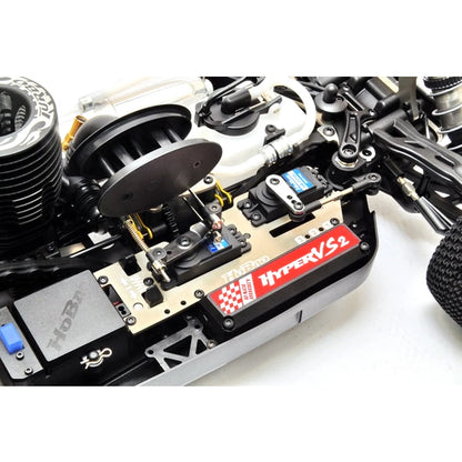 Close-up of a Hyper VS2 RC car on a white background