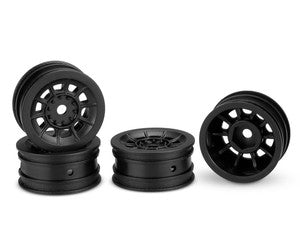 Hazard 1" Wheel, Black, for JConcepts 4022/4023 Tires, fits Axial SCX24, 4pc