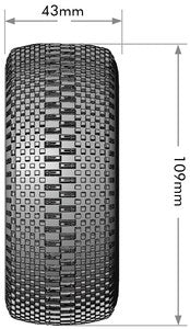 SC-Groove 1/10 Short Course Tires, Soft, 12, 14 & 17mm Removable Hex on Black Rim (2)