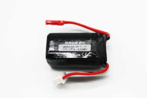 3S 11.1V 400mAh LiPo with JST plug; P-51D BL