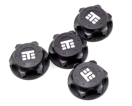 Tekno RC 17mm Aluminum "T Logo" Covered Serrated Wheel Nut (Gun Metal) (4)