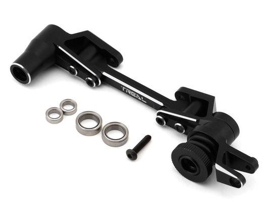 Treal Hobby Aluminum Servo Saver Steering Bellcrank Set for Traxxas Maxx (Black)