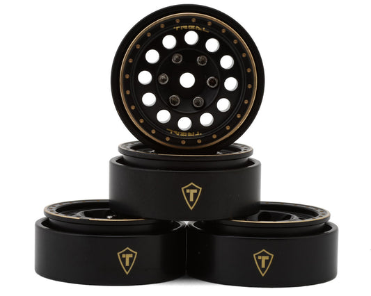 Type A 1.0" 12-Hole Brass Beadlock Wheels (Black) (4) (40g)