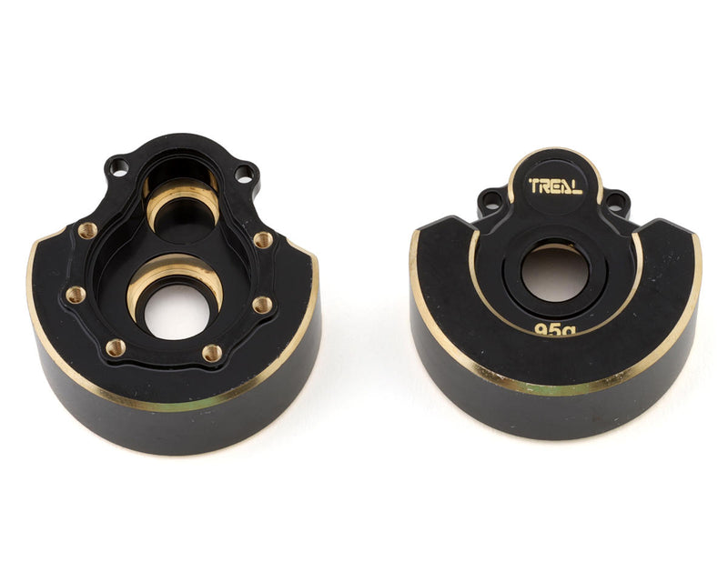 Treal Hobby Traxxas TRX-4 Heavy Brass Outer Portal Housing Covers (Black) (2) (95g)