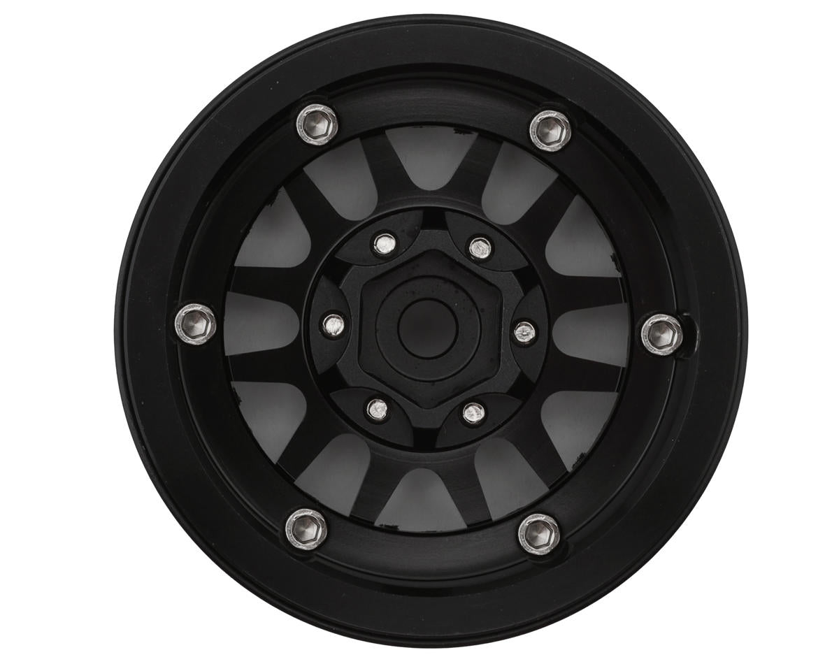 Treal Hobby Type L 1.9" V-Spoke Beadlock Wheels (Black) (4)