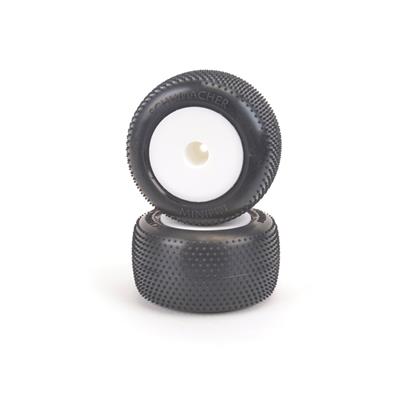 Schumacher Mini Pin Truck Tire Pre-Glued, Silver (2)