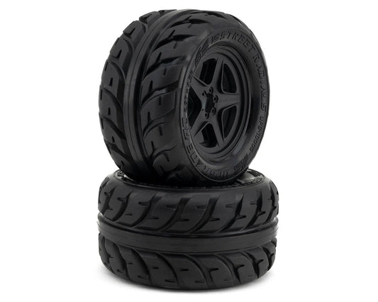 UpGrade RC Low-Pro BELTED Street Radials 2.8" Pre-Mounted On-Road Tires w/5-Star Wheels (2) (17mm/14mm/12mm Hex)