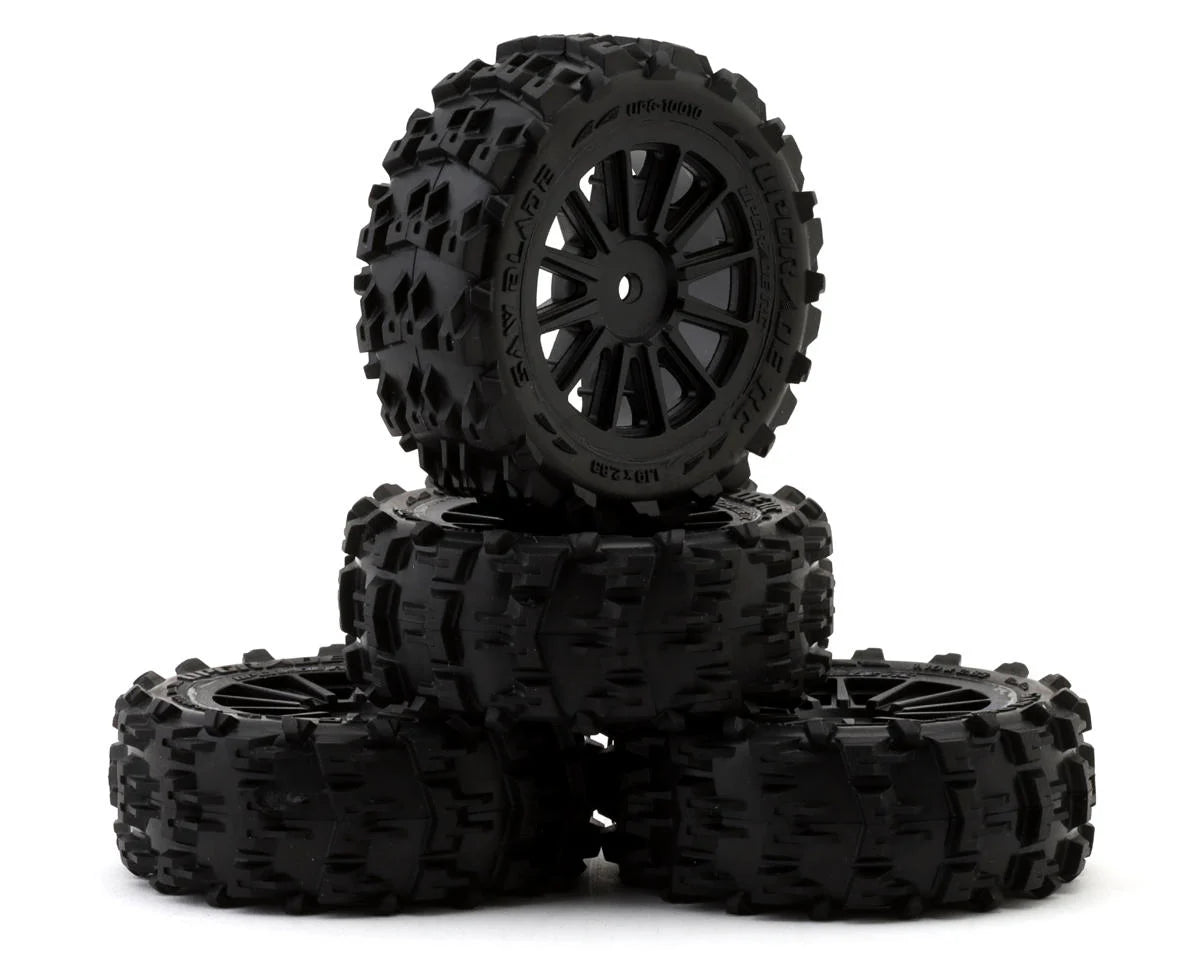 UpGrade RC Saw Blade Pre-Mounted Tires for ARRMA® Typhon Grom™ (4)