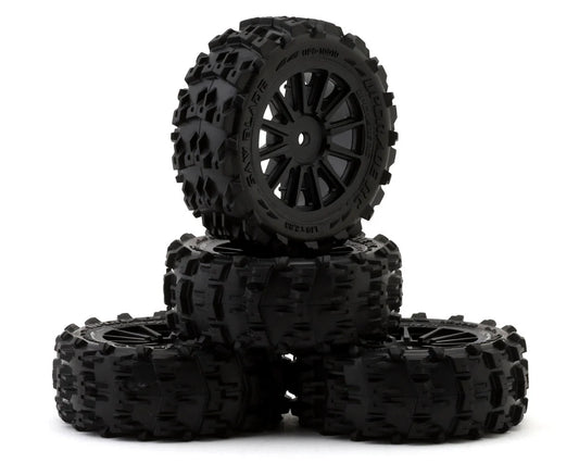 UpGrade RC Saw Blade Pre-Mounted Tires for ARRMA® Typhon Grom™ (4)