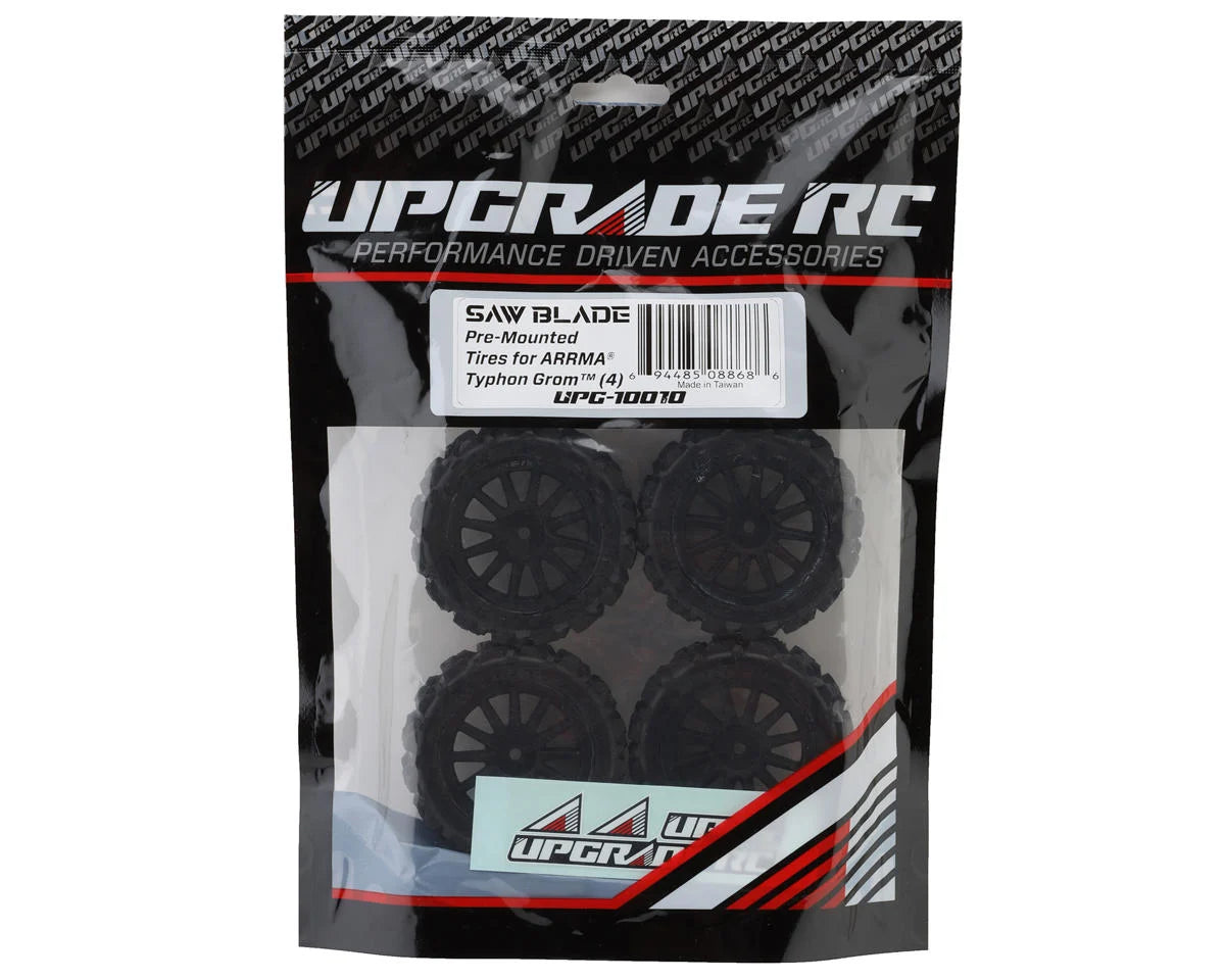 UpGrade RC Saw Blade Pre-Mounted Tires for ARRMA® Typhon Grom™ (4)