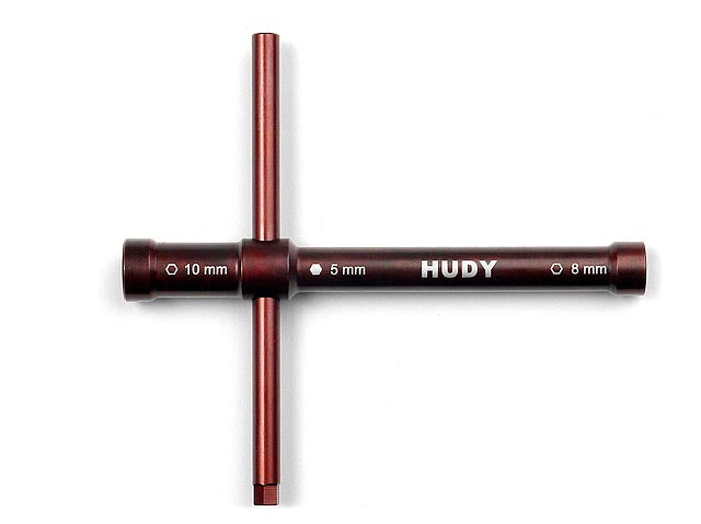 HUDY Cross Wrench Glowplug # 8mm / Clutchnut # 10mm - Long