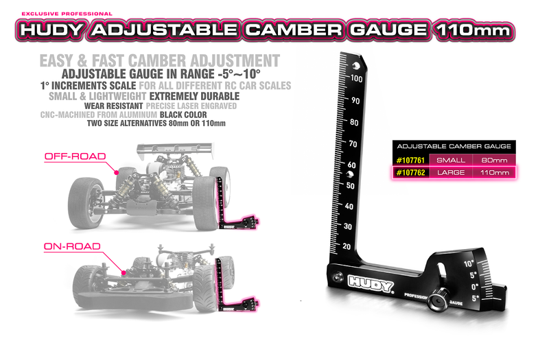 HUDY Adjustable Camber Gauge 110mm
