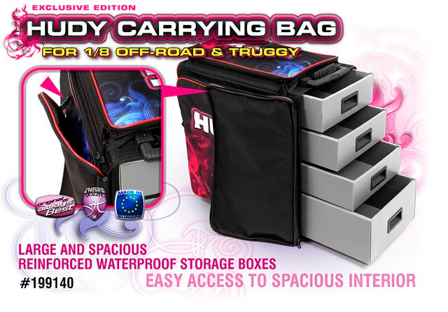 HUDY 1/8 Off-Road & Truggy Carrying Bag + Tool Bag - Exclusive Edition