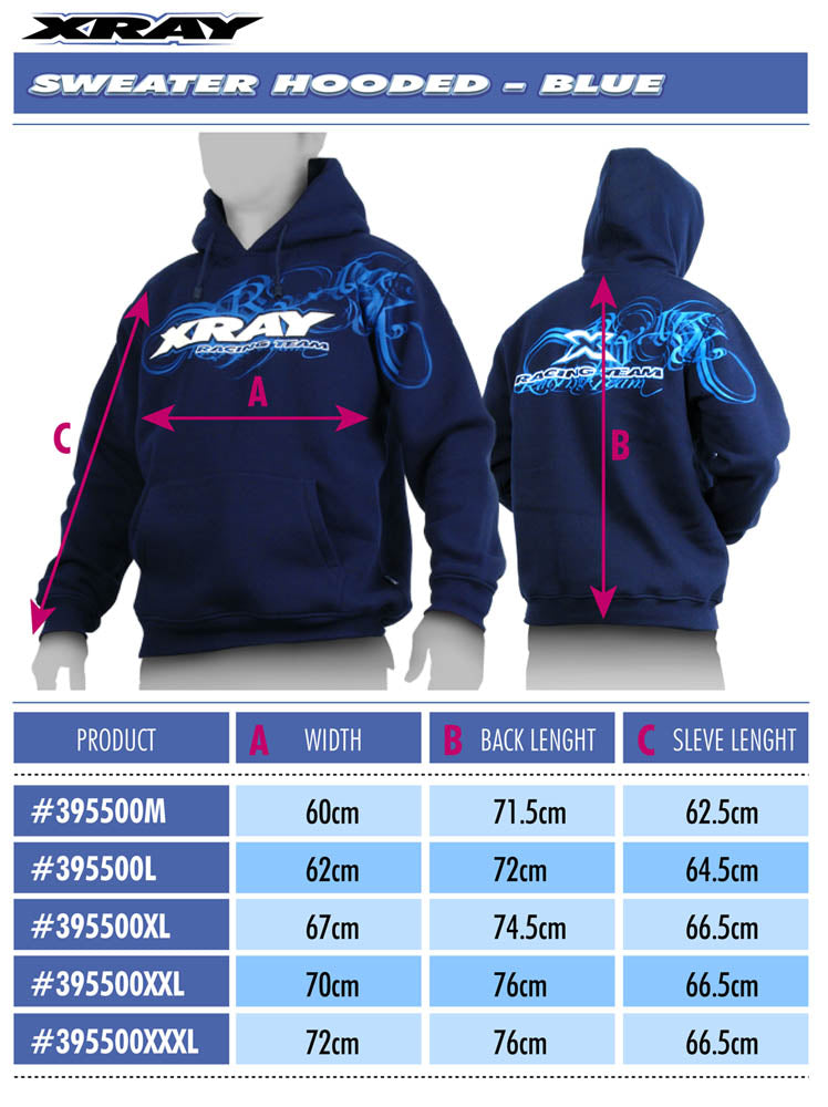 XRAY Sweater Hooded - Blue (XL)