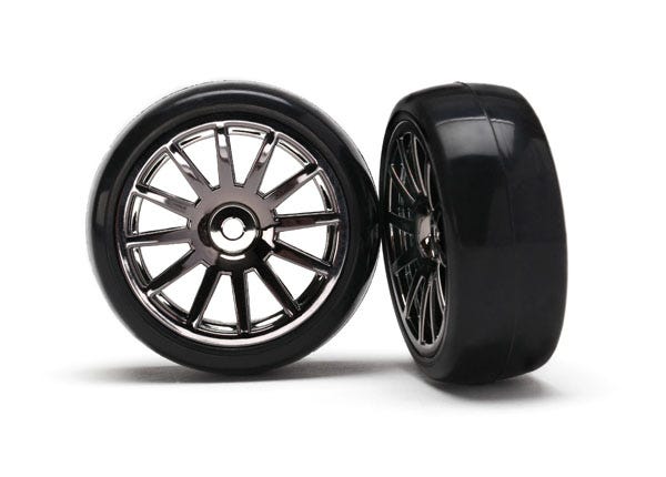 7573A T&W 12-SPK BLK CHRM/SLICK TIRE