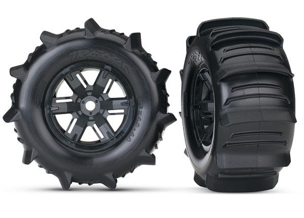 7773 T&W X-MAXX BLK WHL/PDL TIRE