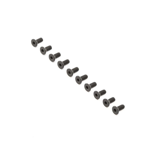 Flat Head Screws, Steel, Black Oxide, M4 x 10mm (10)