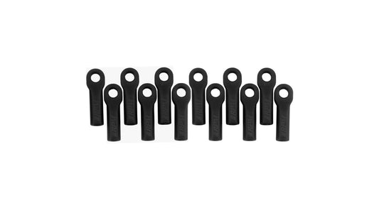 Long Rod Ends (12), Black: TRA 1/10, Rally (RPM80512)