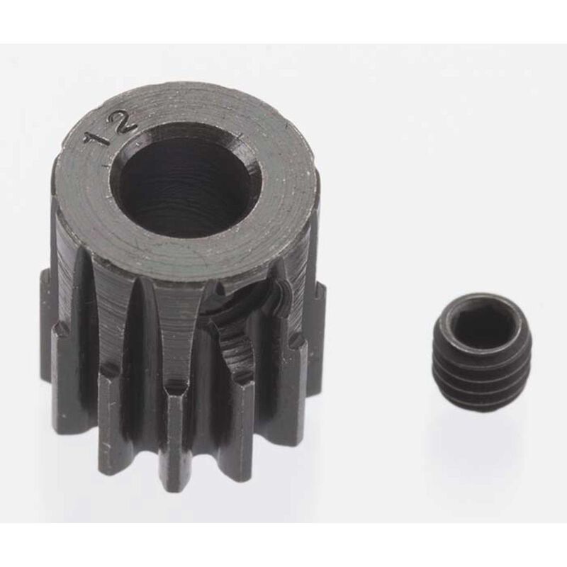 Extra Hard 12 Tooth Blackened Steel 32p Pinion 5mm