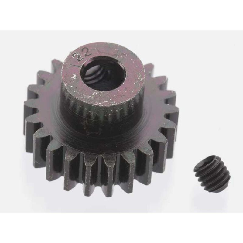 Extra Hard 22 Tooth Blackened Steel 32p Pinion, 5mm (RRP8622)