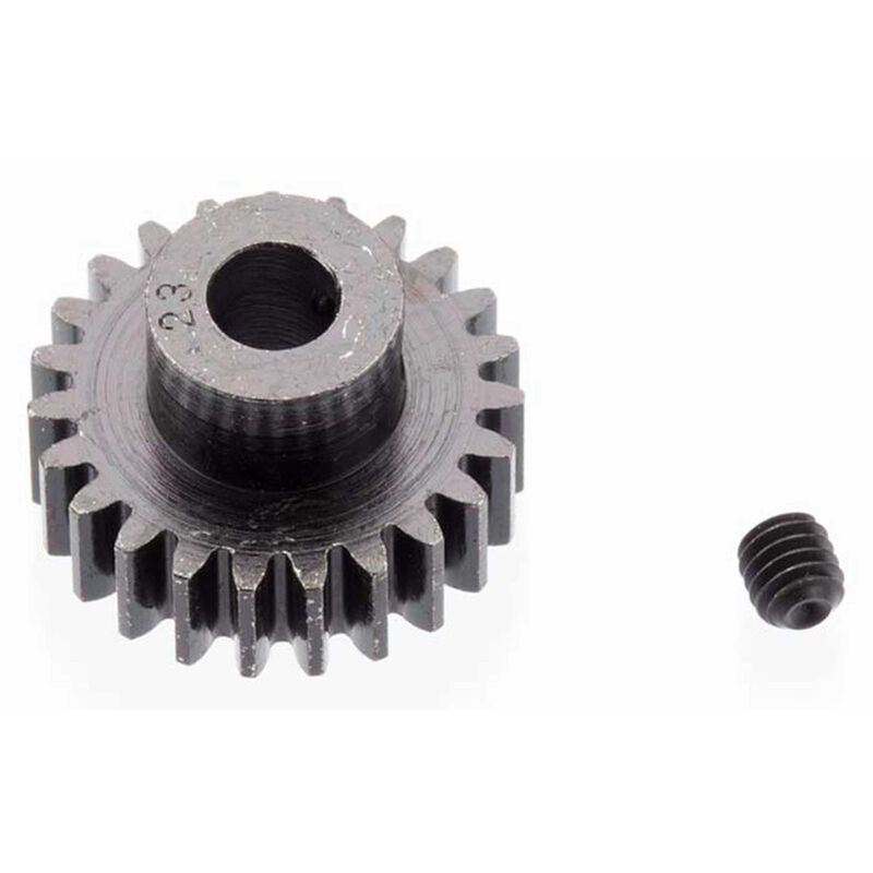 Extra Hard 23 Tooth Blackened Steel 32p Pinion, 5mm