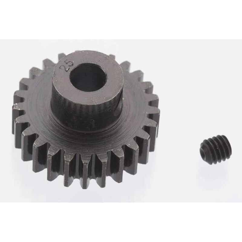 Extra Hard 25 Tooth Blackened Steel 32p Pinion, 5mm