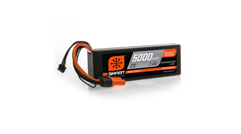 7.4V 5000mAh 2S 100C Smart Hardcase LiPo Battery: IC3 (SPMX50002S100H3)
