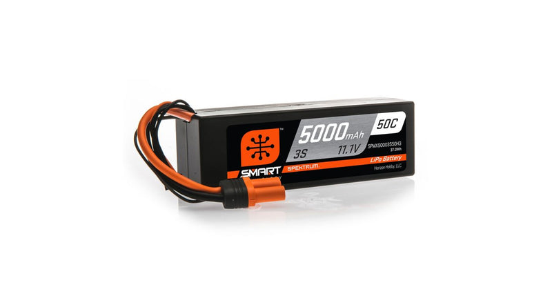 11.1V 5000mAh 3S 50C Smart Hardcase LiPo Battery: IC3 (SPMX50003S50H3)
