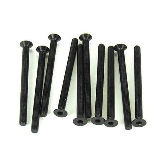 M3x40mm Flat Head Screws, Black (10)